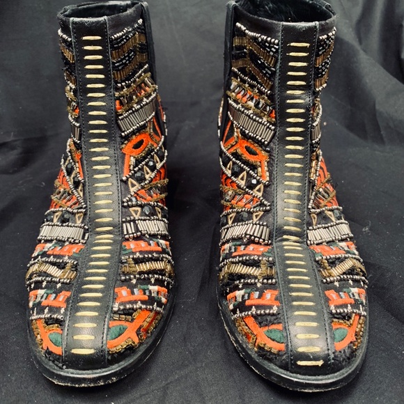 Alice + Olivia Shoes - RARE Alice+Olivia Beaded Hidden 3” Heel Boots $595